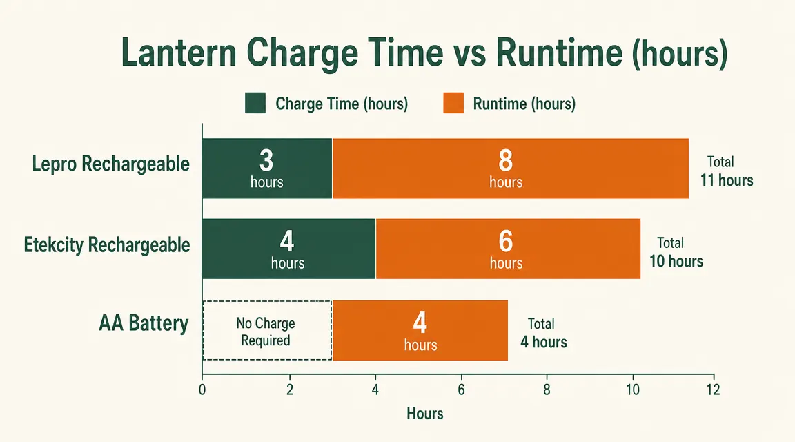 Chart showing Lepro battery runtime degradation across temperature ranges from 70F down to 20F